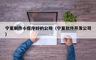 辽阳宁夏制作小程序好的公司（宁夏软件开发公司）
